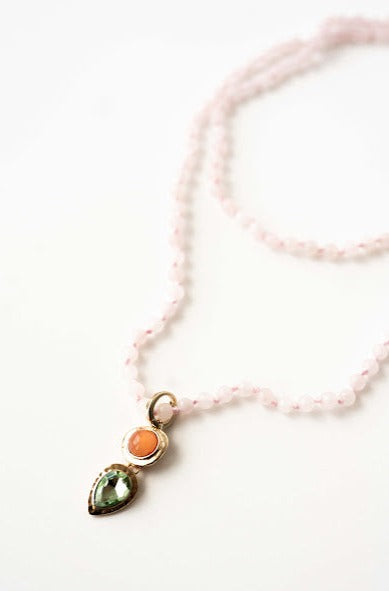 Caramela Rose Quartz Necklace