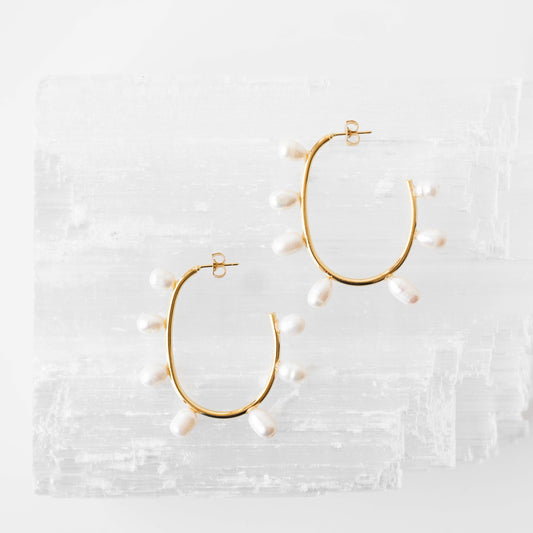 Etta Pearl Hoop Earrings