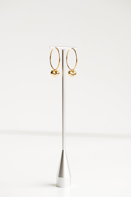 Hadley Heart Hoops Gold