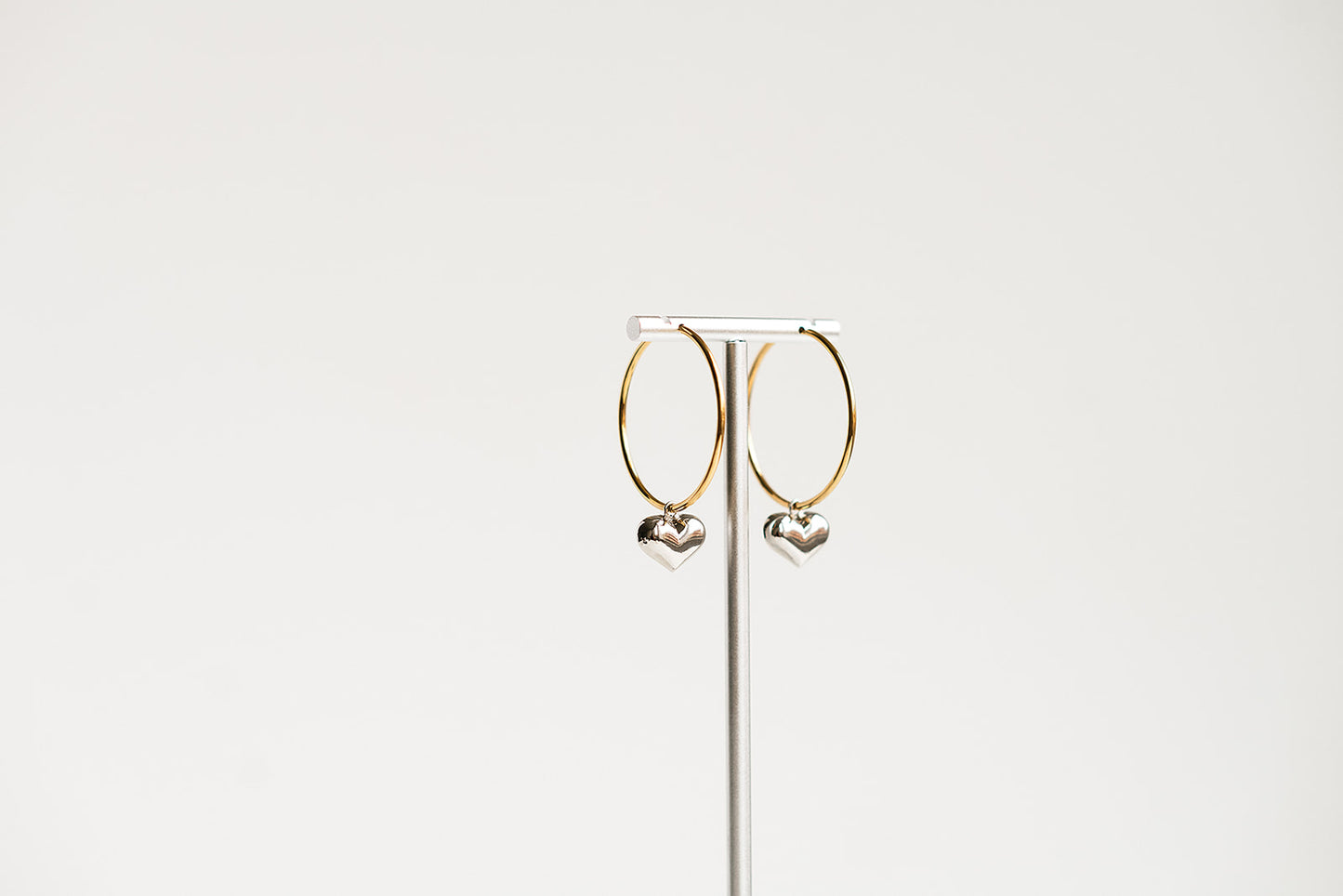 Hadley Heart Hoops Two-Tone