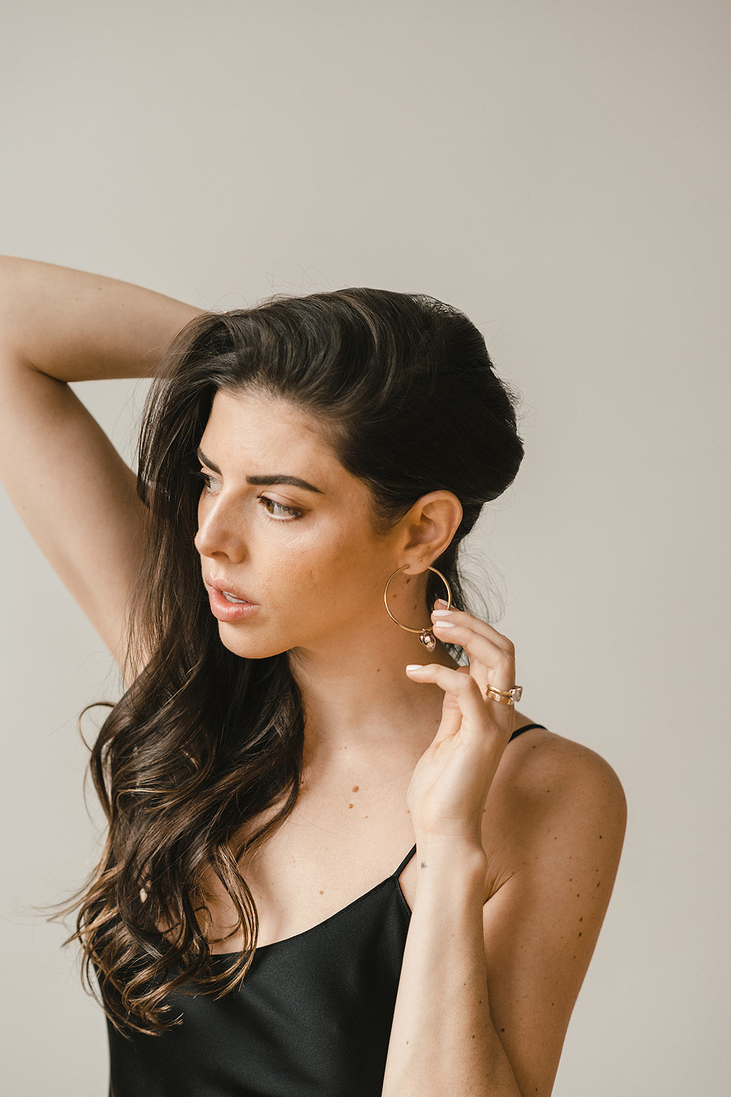 Hadley Heart Hoops Two-Tone