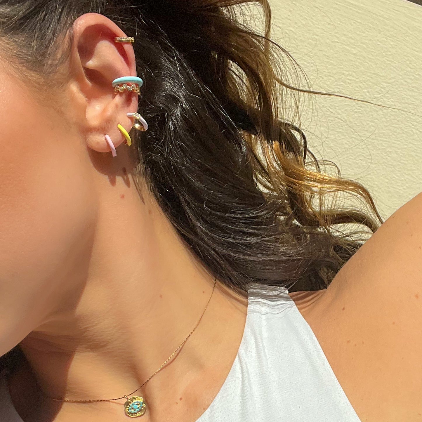 blue enamel huggies. blue hoop earrings. colorful hoops. colorful hoop earrings. enamel hoops. blue huggies. bright earrings, colorful earring trends. blue enamel jewelry. color earrings. fashion jewelry. affordable jewelry. enamel earrings. earring inspo. enamel hoops. fun earrings. earring inspo. blue jewelry. huggie earrings. blue earrings. enamel earring jewelry. blue enamel hoop earrings. fashion earring style. everyday earrings. earring style. earring trends.