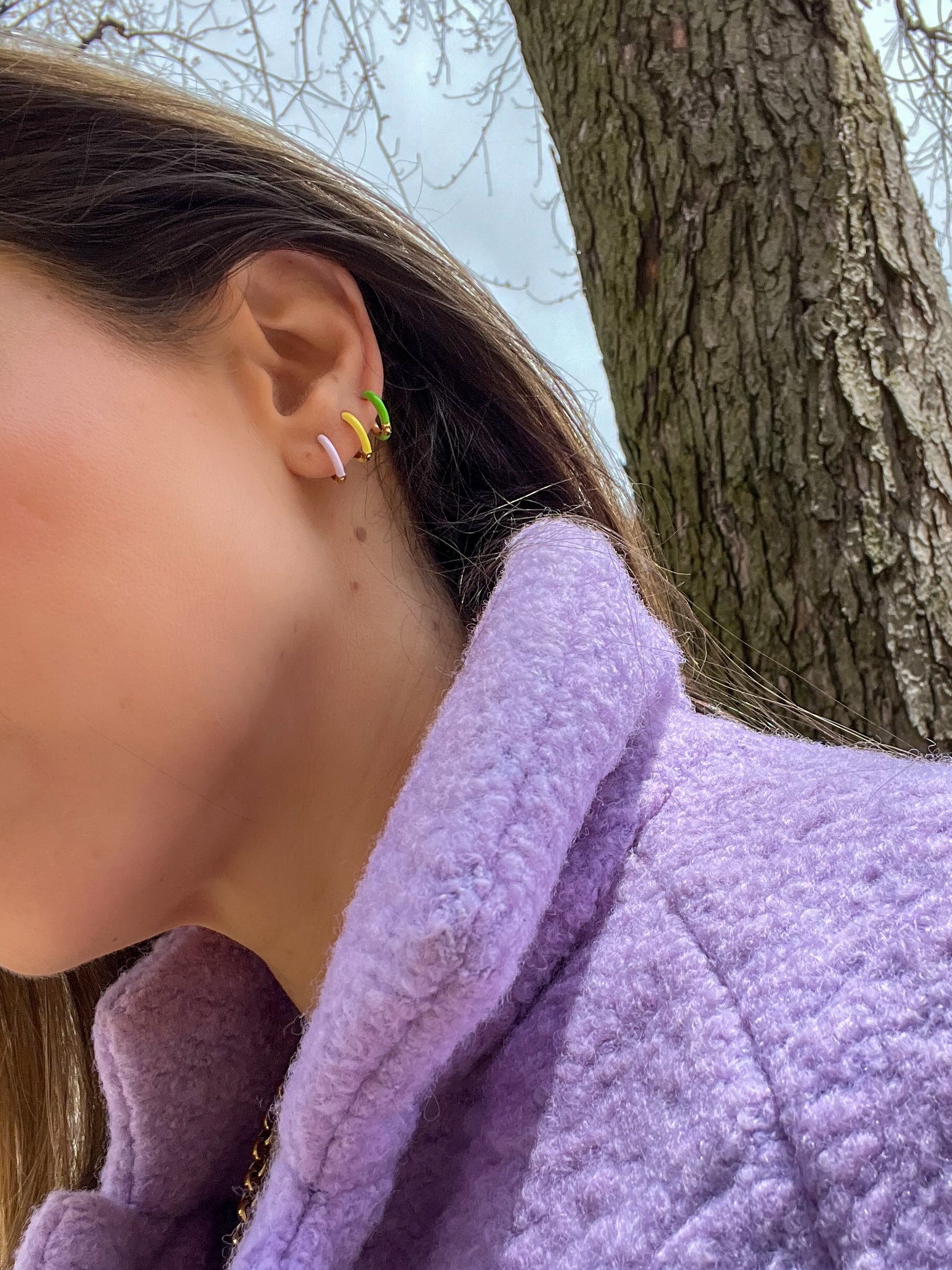pink enamel huggies. pink hoop earrings. colorful hoops. colorful hoop earrings. enamel hoops. pink huggies. bright earrings, colorful earring trends. pink enamel jewelry. color earrings. fashion jewelry. affordable jewelry. enamel earrings. earring inspo. enamel hoops. fun earrings. earring inspo. pink jewelry. huggie earrings. pink earrings. enamel earring jewelry. pink enamel hoop earrings. fashion earring style. everyday earrings. earring style. earring trends.