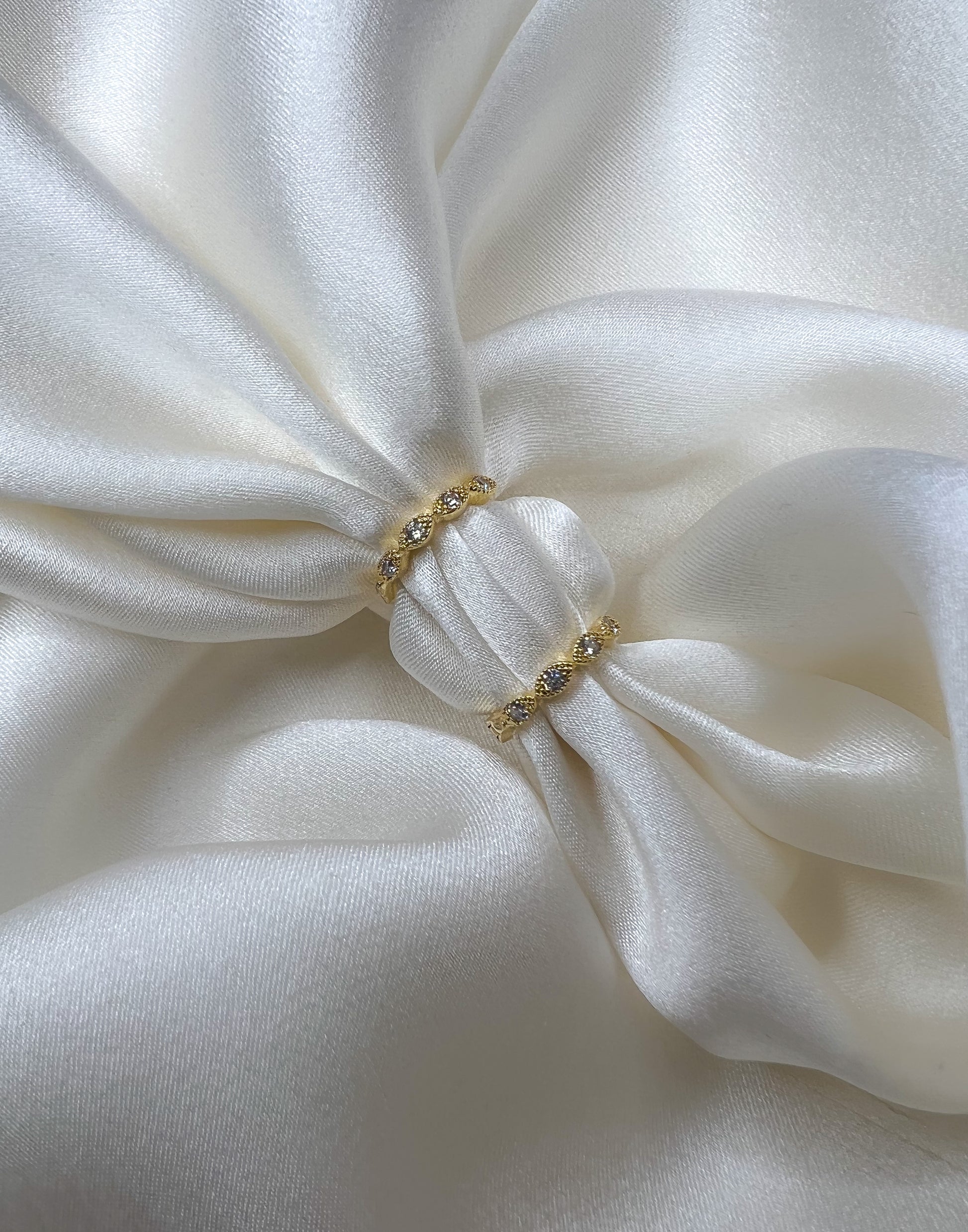 12mm gold huggie earrings with diamond pattern