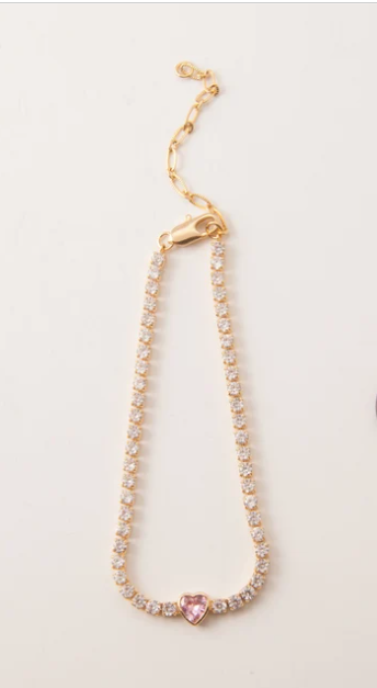 Heart Tennis Bracelet