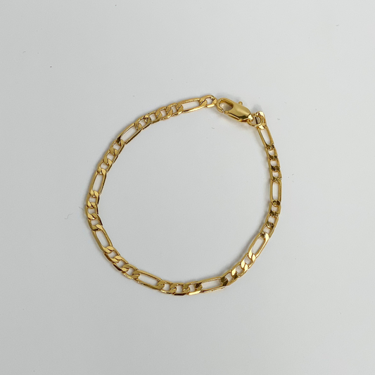 gold figaro chain bracelet