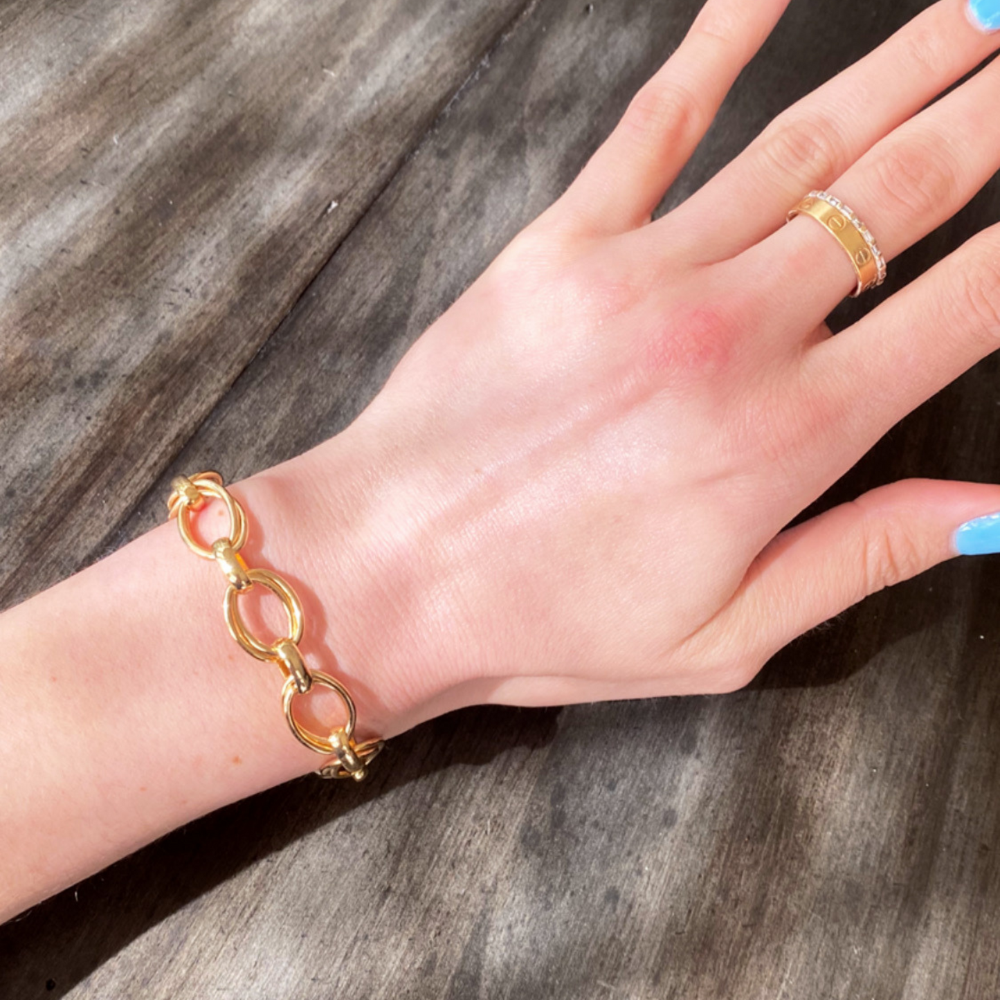 unique 14k gold chain bracelet
