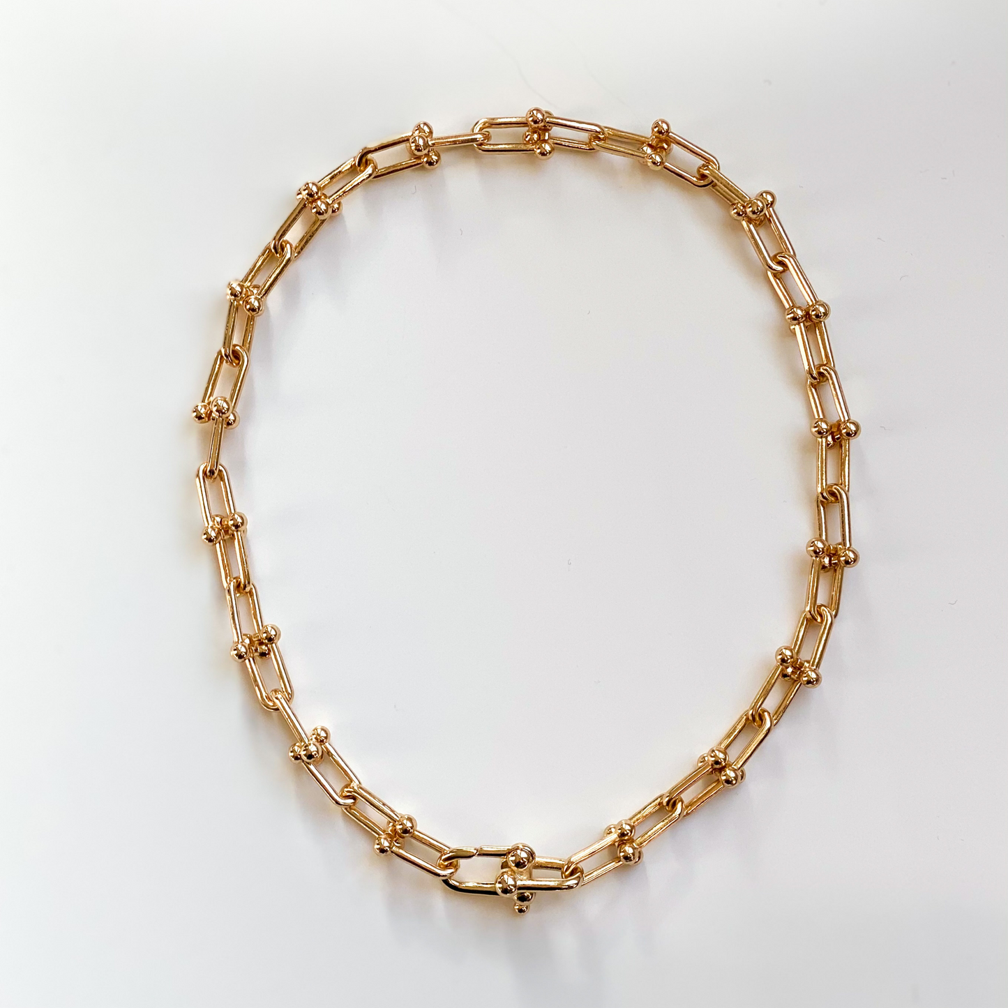 gold u link chain necklace