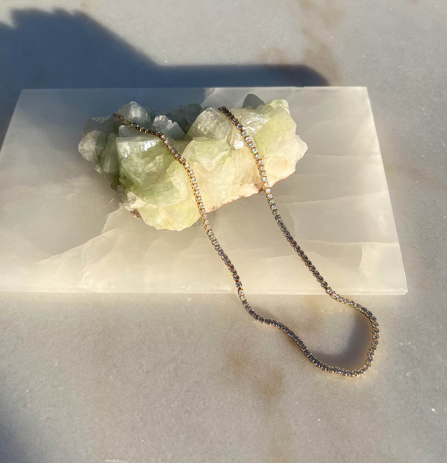 adjustable waterproof diamond tennis necklace